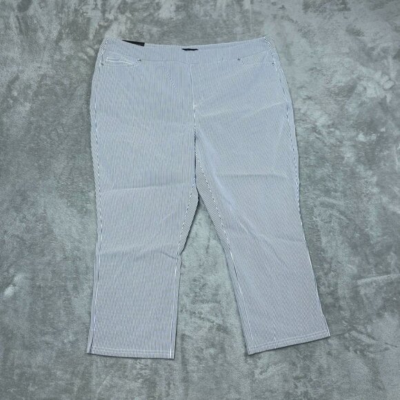 Mario Serrani Italy Womens Striped Cropped Pants XXL Slim Fit a1526 - Picture 1 of 7